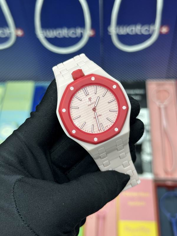 AP x Swatch Royal Oak Concept Watch – White & Red